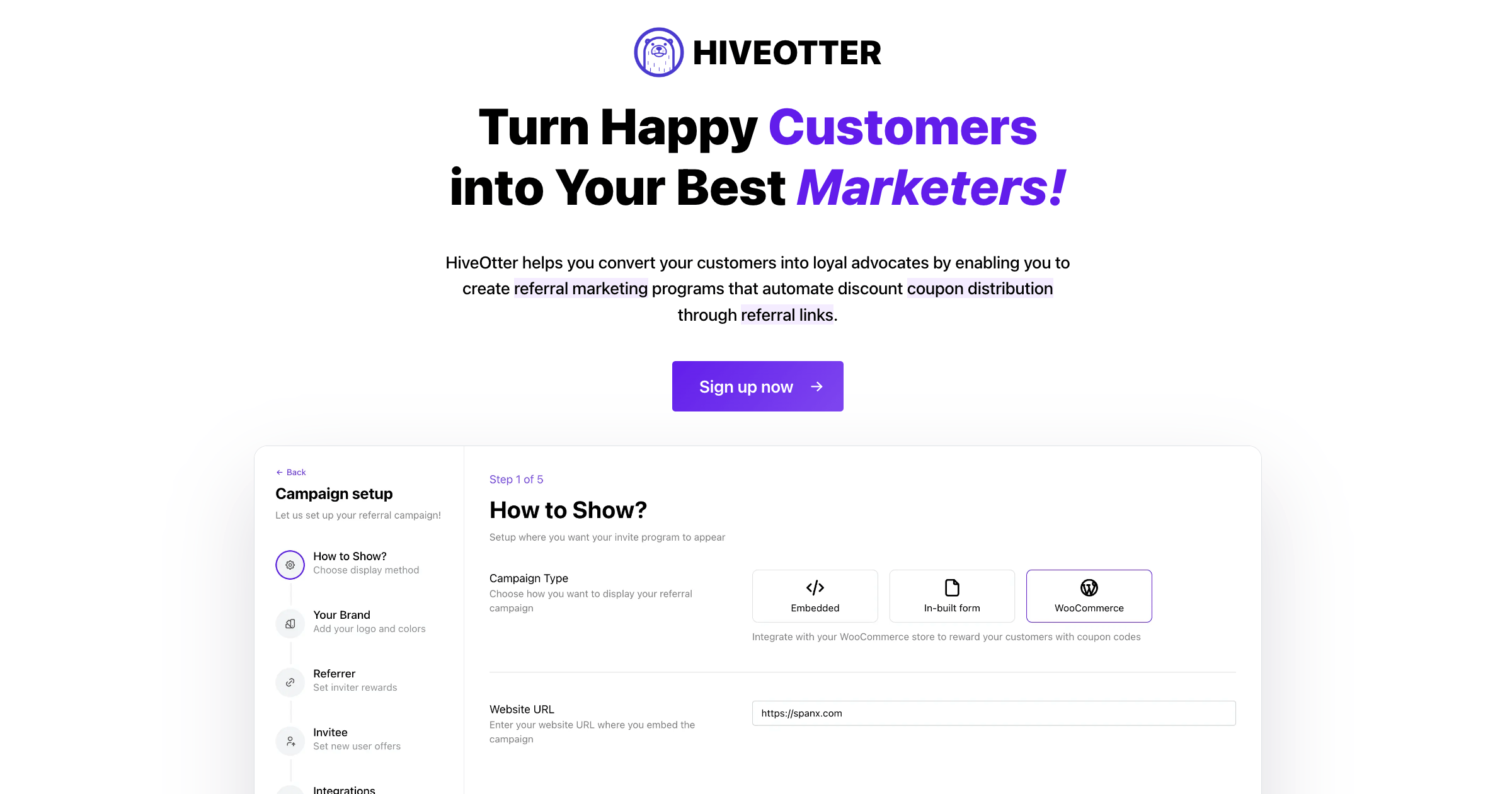 HiveOtter - Make viral referral campaigns